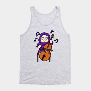 Cartoon girl playing cello for you Tank Top